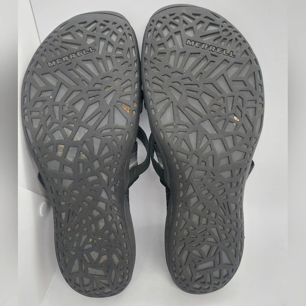 Merrell Zinnia Women's Sandal Black Synthetic Size 10 Slip-On Casual Shoes